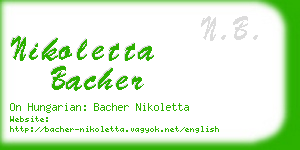 nikoletta bacher business card